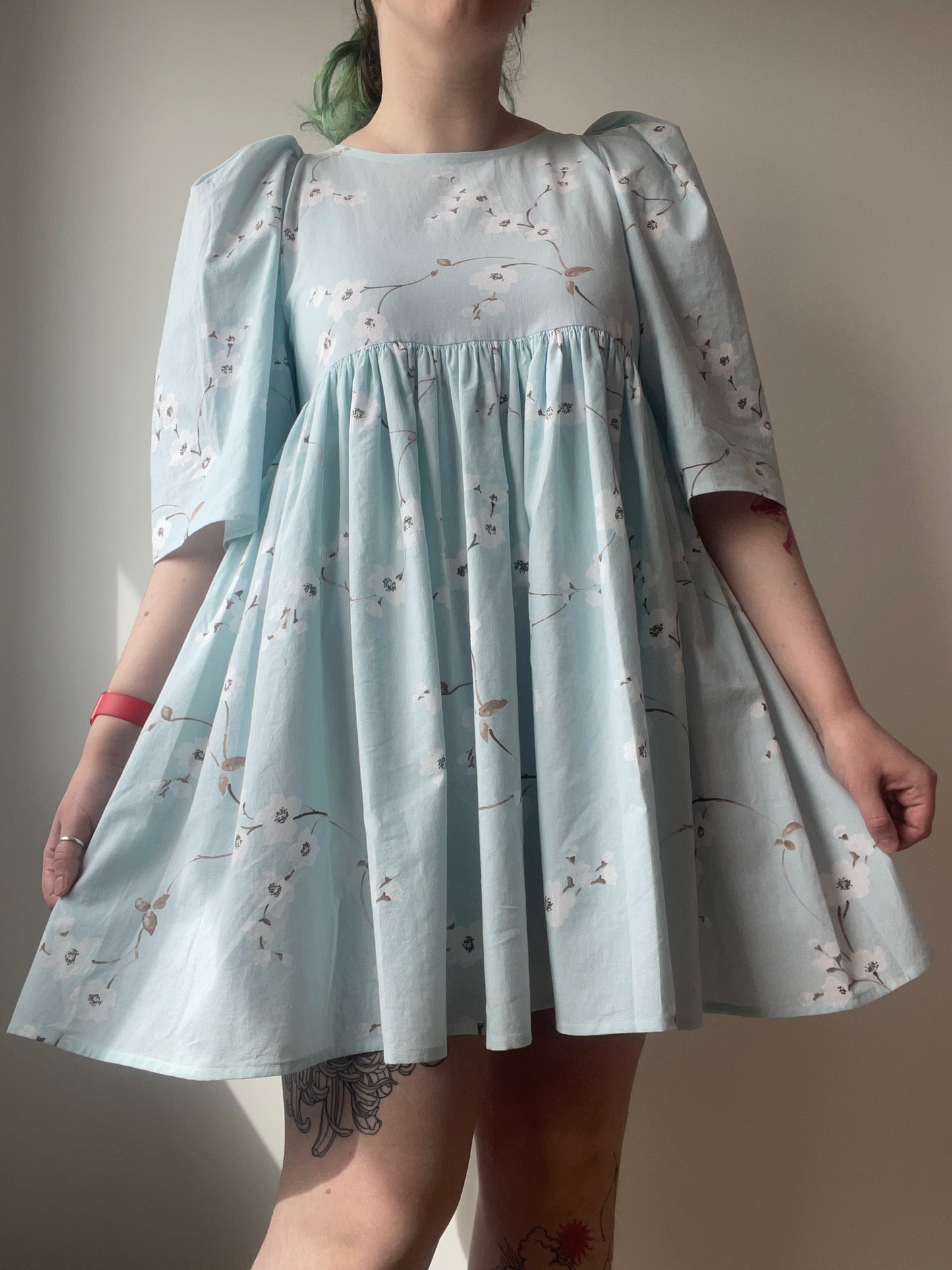 M-L (XL) blue spacious dress