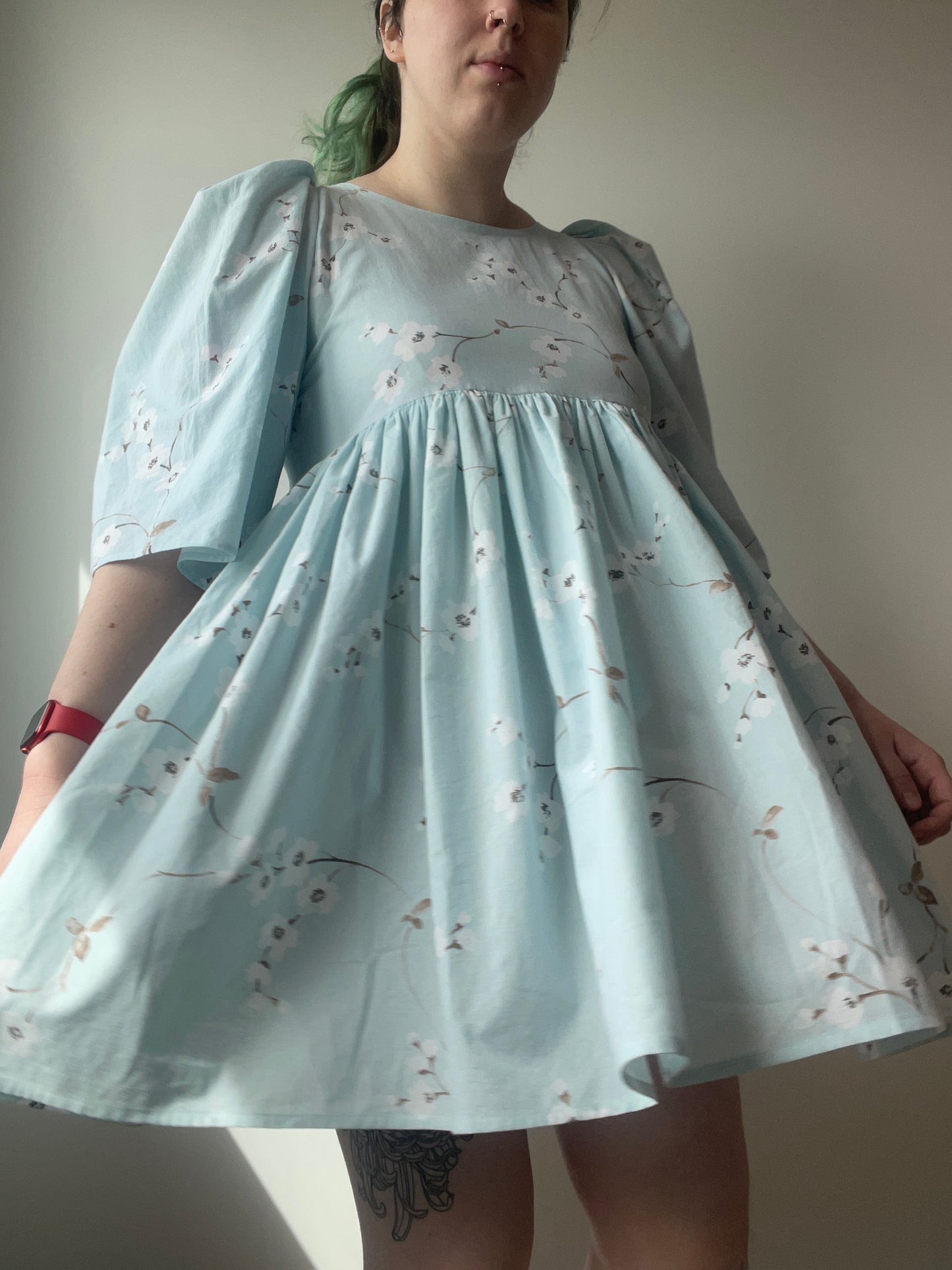 M-L (XL) blue spacious dress