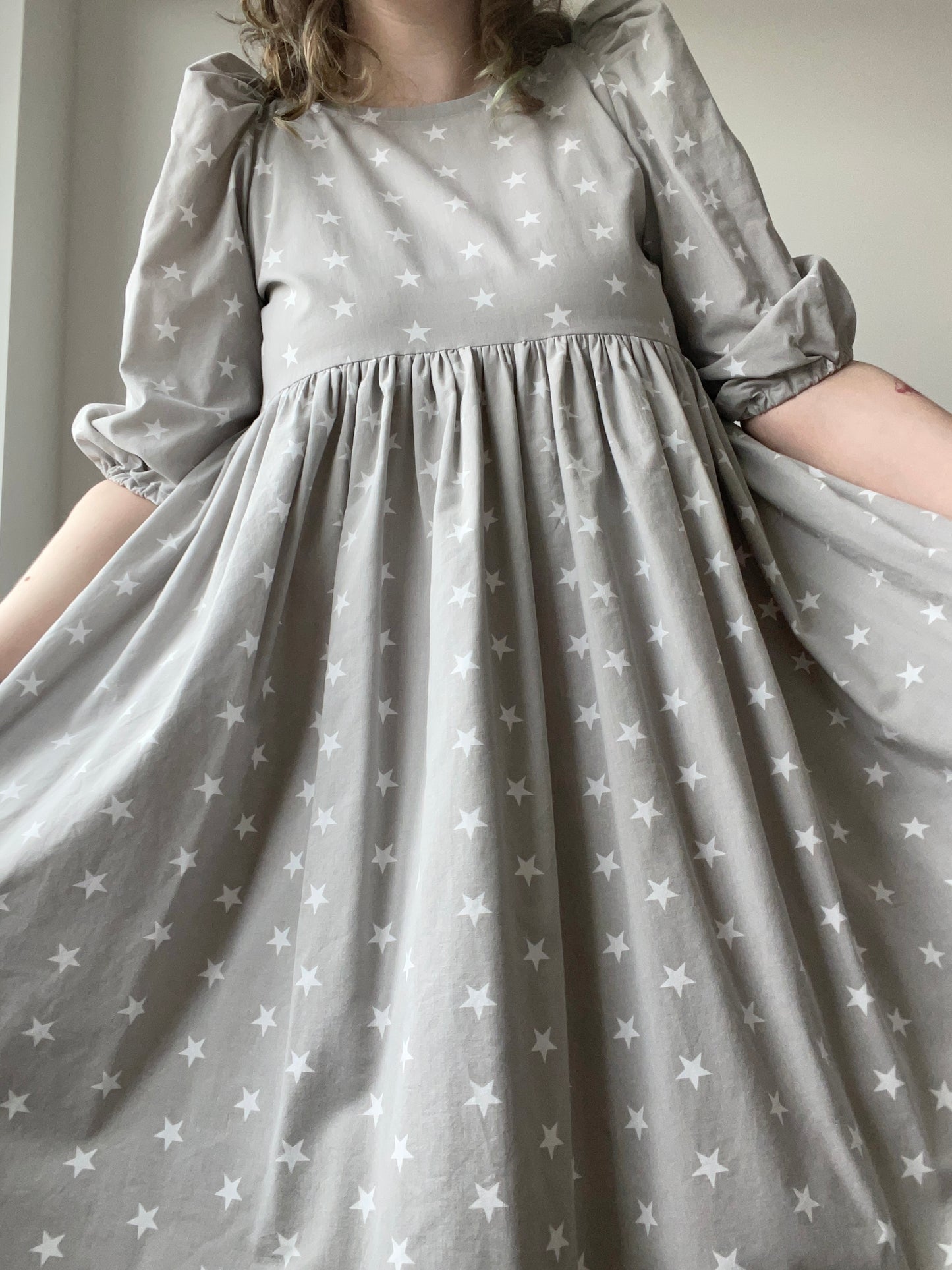 M-L (XL) grey midi dress